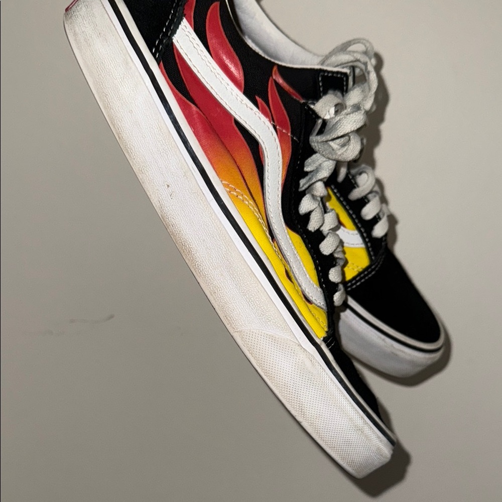 Vans Black and Flame Sneakers